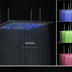 Juno 24" Oil Rubbed Bronze Square Color Changing LED Rain Shower Head - Showerheads And Body Sprays