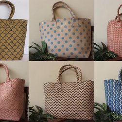 block printed canvas bag - Products