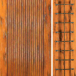 Knotty Alder Exterior Prehung Door With One Sidelite, Tambour - Front Doors