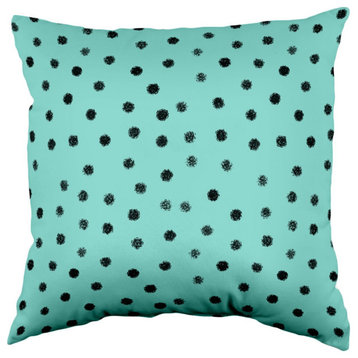 Dotted Double Sided Pillow, Teal, 16"x16"