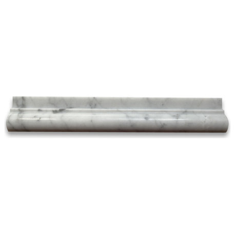 Chair Rail Carrara Marble Venato Carrera Bullnose Trim Molding Polish, 1 piece