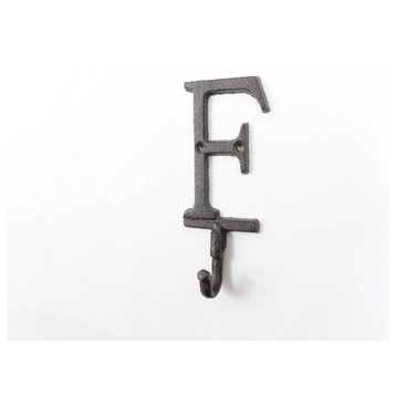 Cast Iron Letter F Alphabet Wall Hook 6''