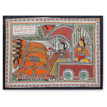 The Mahabharata Battle Madhubani Painting