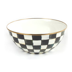 Courtly Check Enamel Everyday Bowl - Large | MacKenzie-Childs - Serving Utensils