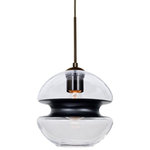 Besa Lighting - Besa Lighting 1JT-HULA8BK-BR Hula 8 - 1 Light Cord Pendant - Canopy Included: Yes  Canopy DiHula 8 1 Light Cord  Black Clear/Black GlUL: Suitable for damp locations Energy Star Qualified: n/a ADA Certified: n/a  *Number of Lights: 1-*Wattage:60w Incandescent bulb(s) *Bulb Included:No *Bulb Type:Incandescent *Finish Type:Black
