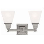 Livex Lighting - Livex Lighting 1032-35 Mission - 2 Light Bath Vanity in Mission Style - 15 Inche - The Mission collection has clean lines with geometMission 2 Light Bath Polished Nickel SatiUL: Suitable for damp locations Energy Star Qualified: n/a ADA Certified: n/a  *Number of Lights: 2-*Wattage:100w Medium Base bulb(s) *Bulb Included:No *Bulb Type:Medium Base *Finish Type:Polished Nickel
