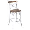 ACME Zaire Bar Stool in Walnut and Antique White
