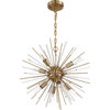 Cirrus - 8 Light Chandelier - with Glass Rods - Vintage Brass Finish