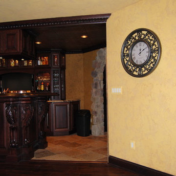 Olde English Aged Plaster Finish throughout an entire Lower Level in Virginia