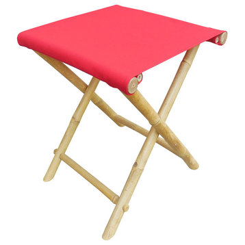 Foldable Bamboo Stool, Red