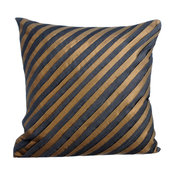 Gray Decorative Pillow Covers 24"x24" Silk, Unfolding Gray Copper