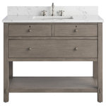 Urban Furnishing - The Katie Bathroom Vanity, 42" - The Katie Bathroom Vanity was inspired by Modern Rustic Farmhouse design with sleek clean lines and cozy country aesthetics. Premium quality construction with skillfully handcrafted finish. Features matching wood-finished hardware, dovetail joints, soft-closing drawers and doors, and many higher-end options.