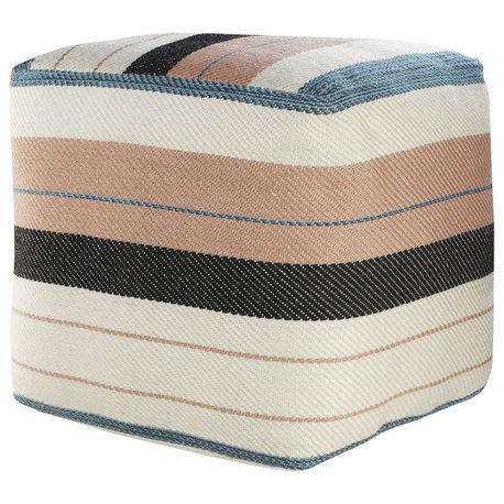 Multicolored Mid-Century Indoor Outdoor Pouf