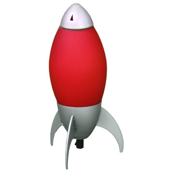 10.5"H Kid'S Red Rocket Table Lamp