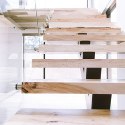 Bleached Southern Pecan stairs. - Wood Flooring
