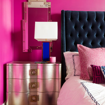 Magenta and Navy Pad Bedroom