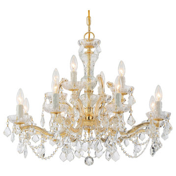 Crystorama 4479-GD-CL-MWP 12 Light Chandelier in Gold