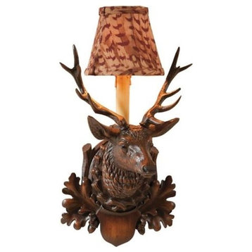 Wall Sconce MOUNTAIN Lodge Stag Pheasant Feather Bird Deer