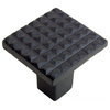 Black Wrought Iron Cabinet Knob Pull Square Grid Design with Hardware Pack of 10
