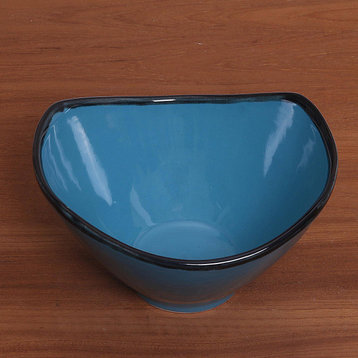 NOVICA Blue Wave And Ceramic Bowl