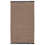 Jaipur Living - Jaipur Living Savvy Indoor/ Outdoor Solid Area Rug, Tan/Black, 5'x8' - The performance-driven Sonder collection offers a solid, basic design with natural-inspired texture that works for both indoor and outdoor spaces. The handwoven Savvy rug features deep, earthy tones of tan and black for the perfect neutral accent. This rug features a durable, easy-to-clean polypropylene construction with distinctive corded fringe trim for a textural twist.