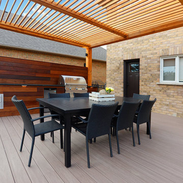 Composite Deck & Pergolas with Outdoor Kitchen