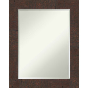Wildwood Brown Beveled Bathroom Wall Mirror - 23 x 29 in.