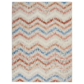 Nourison Elation Modern Abstract Ivory Multicolor 8'x10' Area Rug