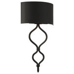 Savoy House - Como 1-Light Matte Black Sconce - Shapely without looking exclusively feminine, the Como wall sconce is an ideal complement to a variety of room settings without taking attention away from the surrounding furnishings. Measuring 11" wide x 20" high x 4" extension, Como has the added benefit of being powered with a dimmable 14-watt LED bulb for energy-savings while providing 300 lumens in 3000K at 90 CRI. The Matte Black finish offers a touch of drama and traditional flair.