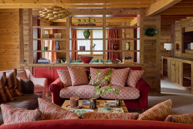 Design ideas for a rustic living room in London.