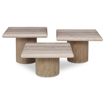 Ambella Home Collection Petros Travertine Table Set