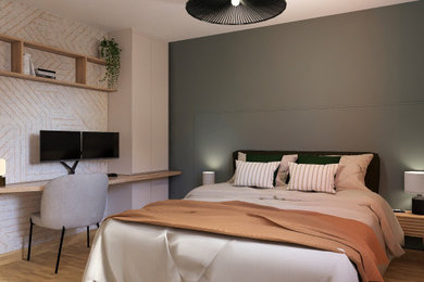Cette image montre une chambre design.