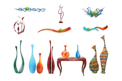 metal vases