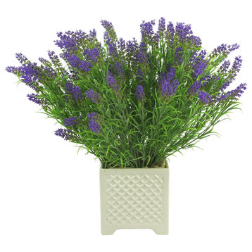Lavender Floral Arrangement in a Ceramic Pot