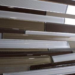 Brown Glossy and White Matte Glass Mosaic Tile Collection - Home Accessories & Decor
