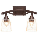 Toltec Lighting - Bow 2-Light Bath Bar, Black Copper Finish with 4.5" Clear Bubble Glass, Bronze - * The beauty of our entire product line is the opportunity to create a look all of your own, as we now offer over 40 glass shade choices, with most being available as an option on every lighting family. So, as you can see, your variations are limitless. It really doesn't matter if your project requires Traditional, Transitional, or Contemporary styling, as our fixtures will fit most any decor.