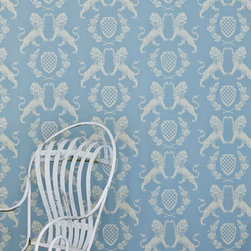 HERALDIC LION - WEDGEWOOD BLUE - Wallpaper