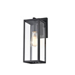 Edvivi Lighting - Textured Black Outdoor Boxed Wall Sconce Lantern Light With Clear Glass - Create a welcoming glow in front of your home with our classic outdoor wall sconce. This beautiful wall lantern combines black metal with clear glass to create a warm, friendly first impression. Perfect for porches, front door, and patios. The clean box silhouette creates an eye-catching design element. The open bottom allows you to easily change bulbs while the black finish fits into any design plan.