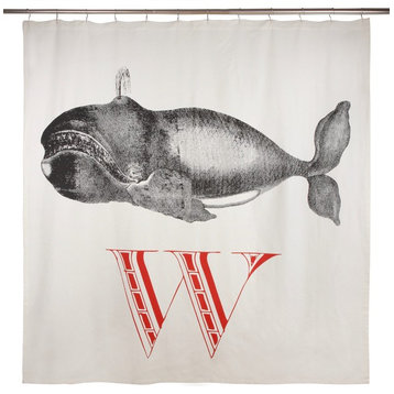 W Whale Shower Curtain