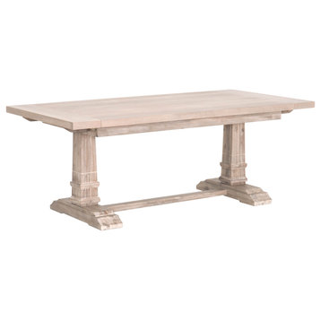 78-110" Rectangle Solid Wood Extension Dining Table Natural Gray Acacia