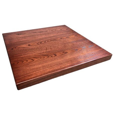 Ash Plank Wooden Table Top, Mahogany, 36x36"