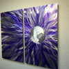 Metal Wall Art Decor Abstract Contemporary Modern Sculpture- Solare Purple