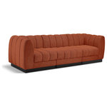 Meridian Furniture - Quinn Chenille Upholstered 3-Piece Modular Sofa, Cognac - The Quinn Modular Sofa is a stunning piece crafted in a rich and luxurious cognac chenille fabric. Its awe-inspiring design and exceptional quality make it a perfect addition to any space, whether it's a living room, bedroom, or office. The sofa's plush cushioning and sturdy frame provide both comfort and durability, ensuring that it will be a favorite for years to come. Whether you're looking for a statement piece or simply a comfortable seating option, the Quinn sofa is an excellent choice.