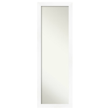 Cabinet White Narrow Non-Beveled Full Length On the Door Mirror 17.25x51.25 in.