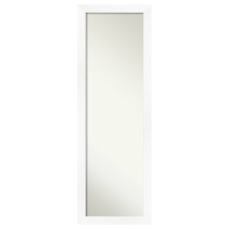 Cabinet White Narrow Non-Beveled Full Length On the Door Mirror 17.25x51.25 in.