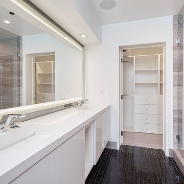 Vanity Sightline to Walk-In Closet Through Open Door