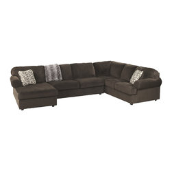 Jessa Place Chocolate 3 Piece Left Facing Sectional - Sectional Sofas