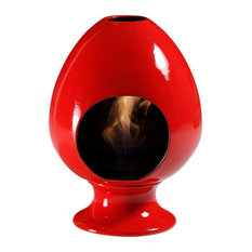 Conical Freestanding Bioethanol Fireplace, Red