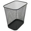 Steel Mesh Rectangular Open Top Waste Basket Bin, Black,  8"x12"x12"