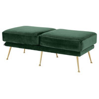 Green Velvet Bench | Eichholtz Tahoe, green, 49"W x 23"D x 18"H